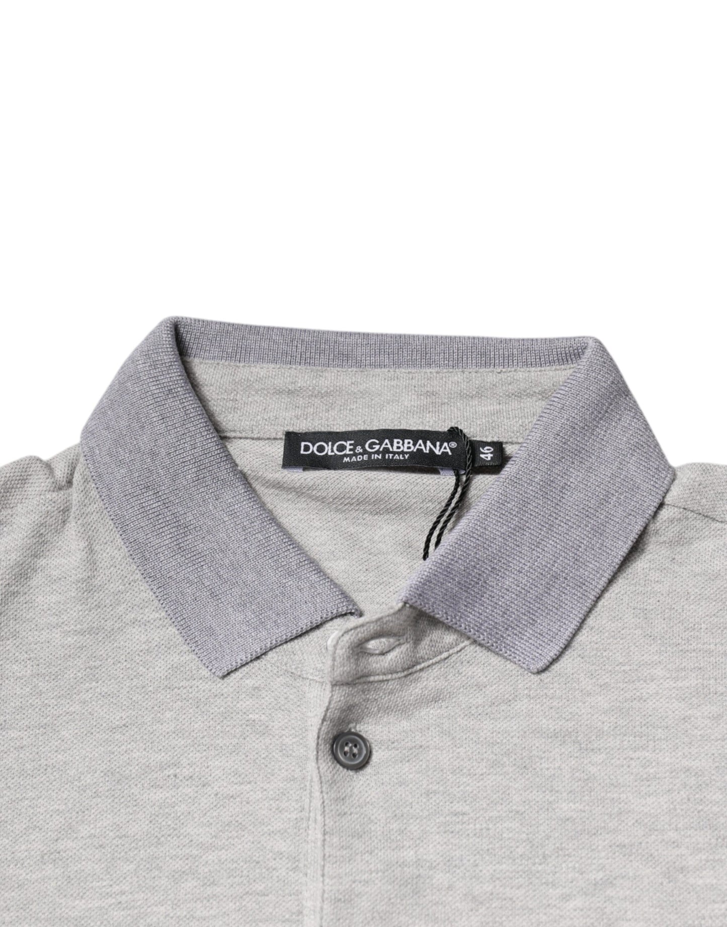 Polo de manga corta con cuello gris para hombre