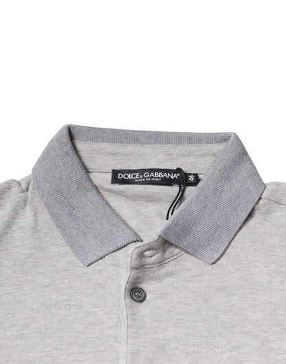 Polo de manga corta con cuello gris para hombre
