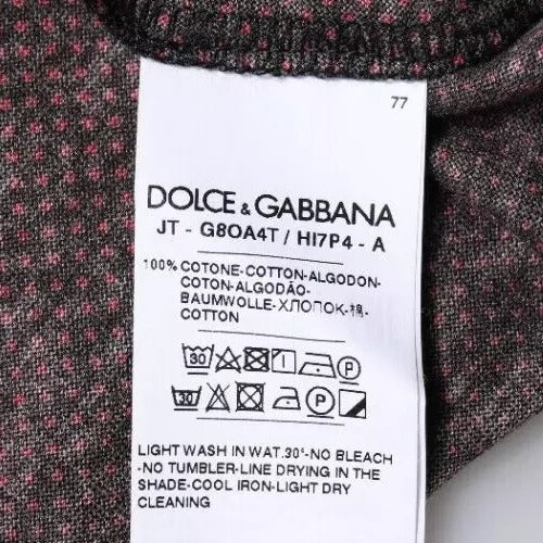 Camiseta de manga corta de algodón con estampado de leopardo rojo