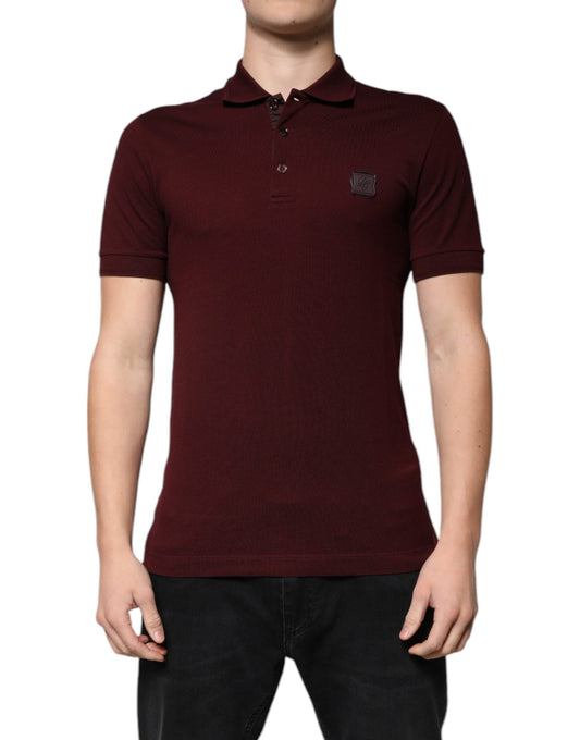 Camiseta polo de manga corta con cuello granate