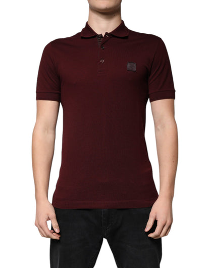 Camiseta polo de manga corta con cuello granate