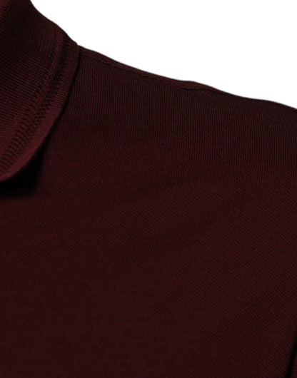 Camiseta polo de manga corta con cuello granate