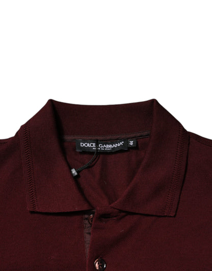 Camiseta polo de manga corta con cuello granate
