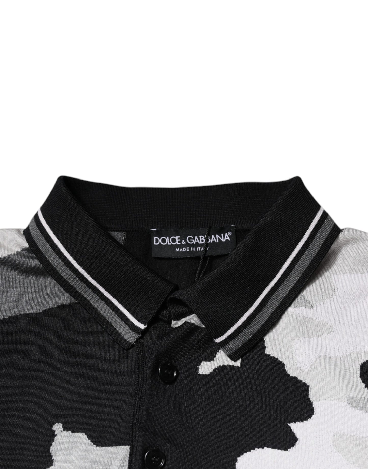 Camiseta polo con cuello de camuflaje multicolor