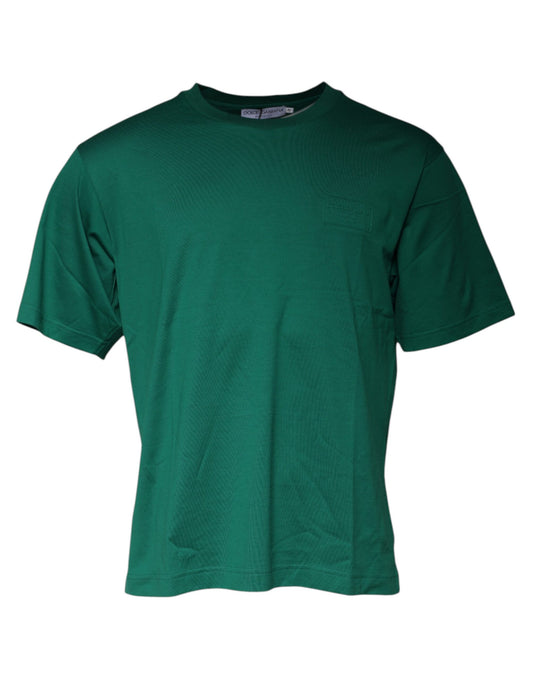 Camiseta de manga corta con cuello redondo y logotipo verde