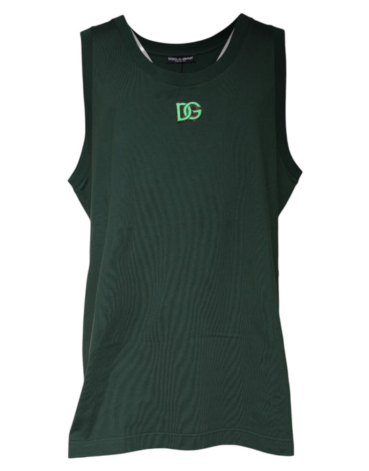 Camiseta sin mangas de cuello redondo DG verde