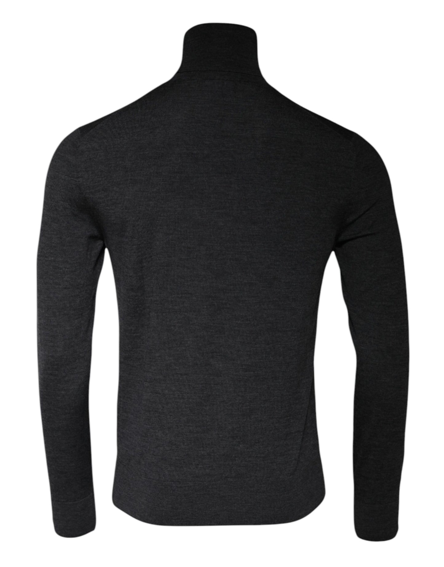 Suéter de cuello alto de punto de lana gris