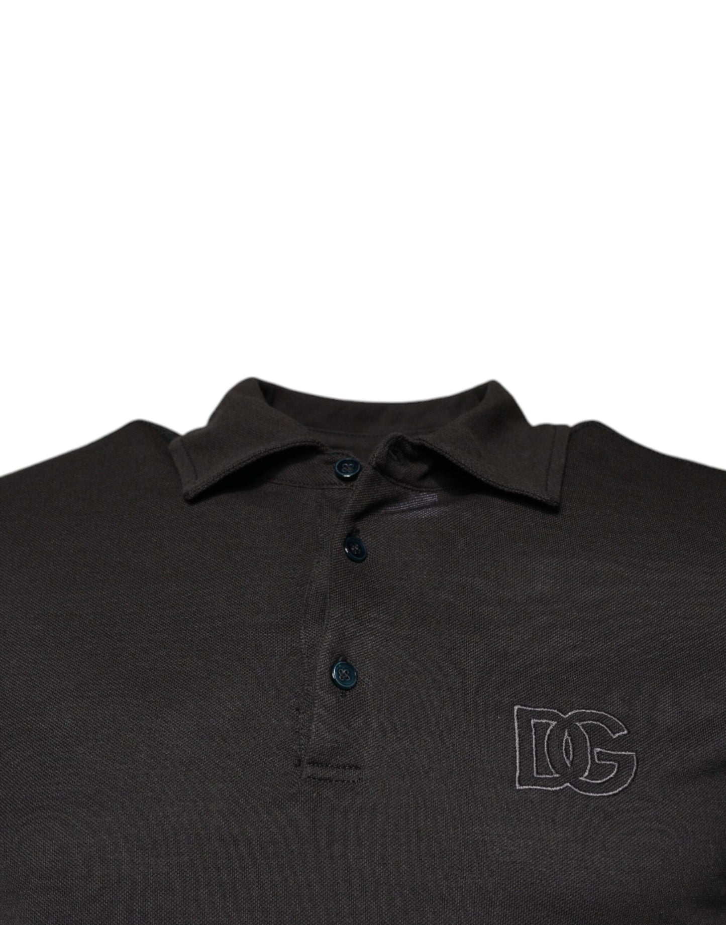 Polo de manga corta con cuello gris oscuro