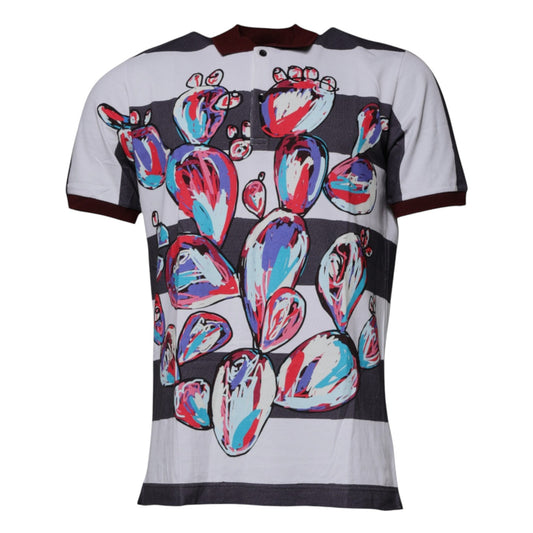 Camiseta polo con cuello gráfico multicolor