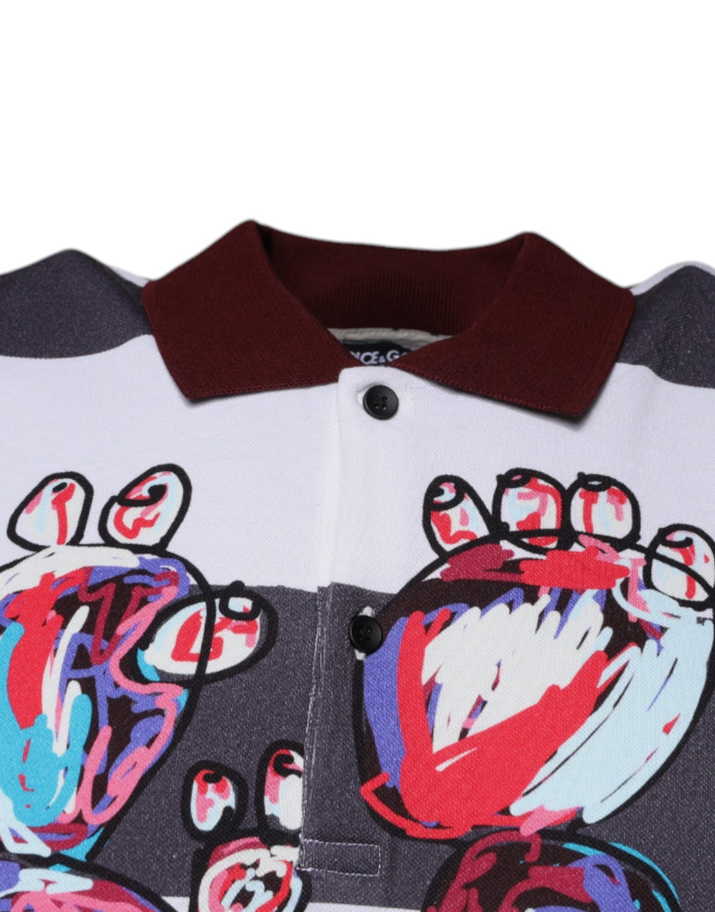 Camiseta polo con cuello gráfico multicolor