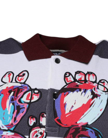 Camiseta polo con cuello gráfico multicolor