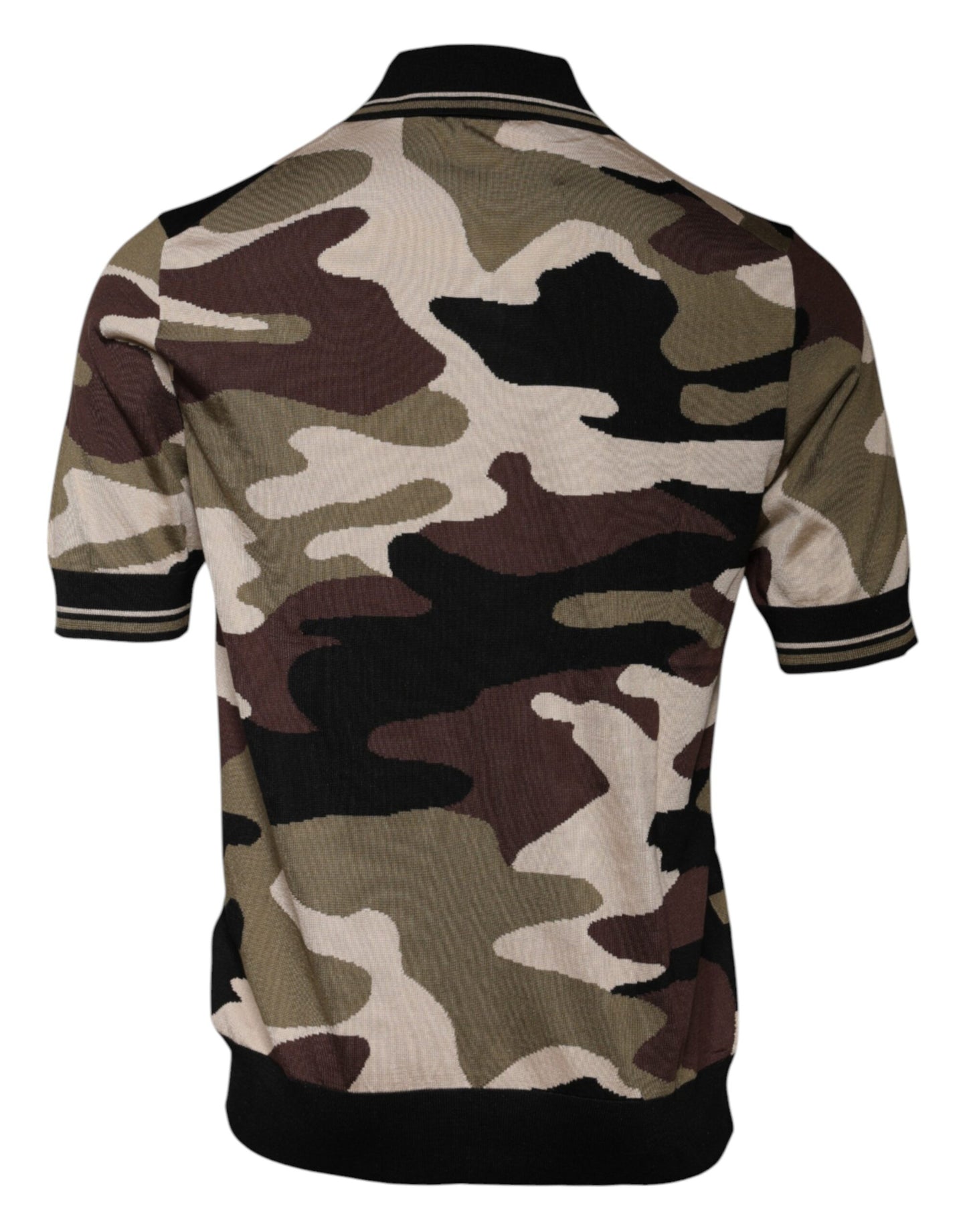 Camiseta polo con cuello de camuflaje multicolor