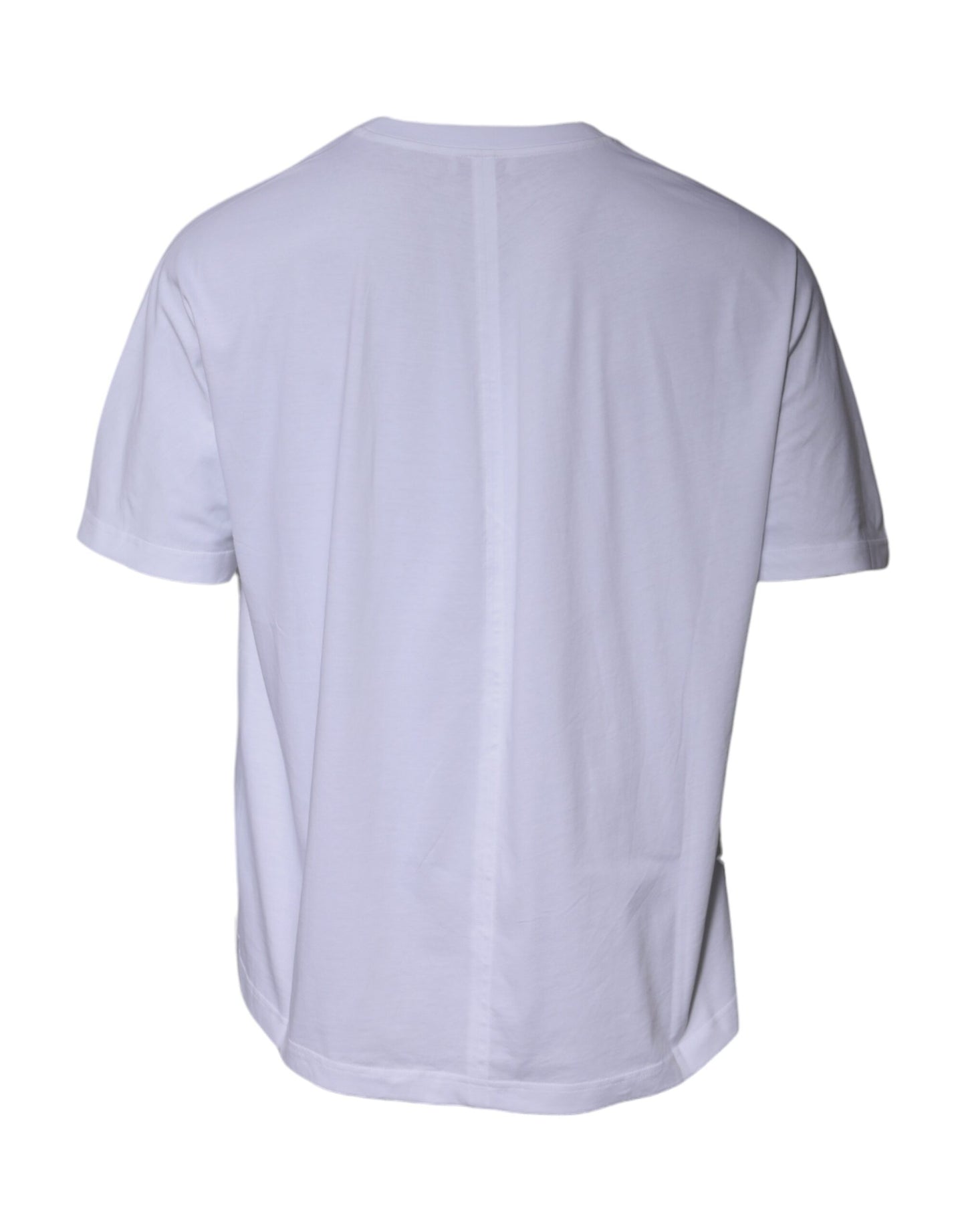 Camiseta de algodón con cuello redondo y manga corta con logotipo blanco