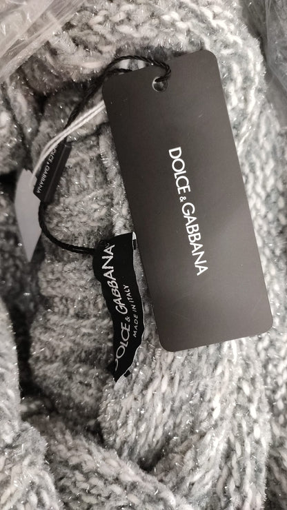 Elegante jersey de cuello alto en mezcla de cachemira gris