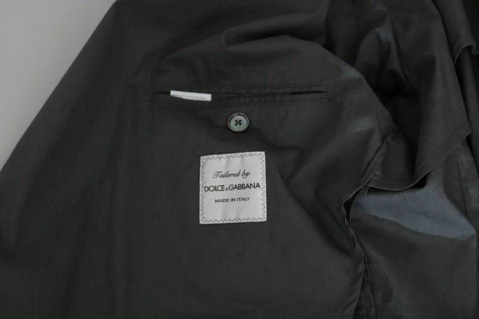 Blazer formal de algodón gris de botonadura sencilla