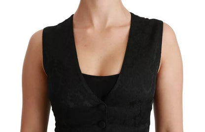 Chaleco de encaje negro, chaleco ajustado, top de seda