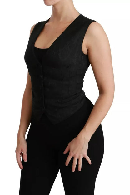 Chaleco de encaje negro, chaleco ajustado, top de seda