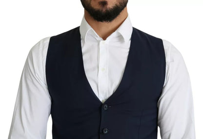 Chaleco de vestir formal azul marino para hombre