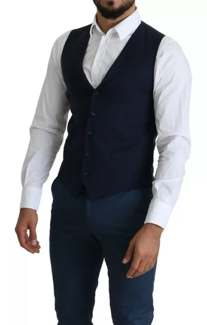 Chaleco de vestir formal azul marino para hombre