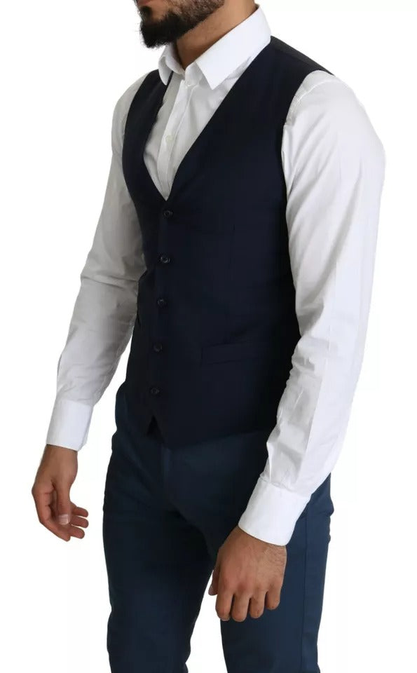 Chaleco de vestir formal azul marino para hombre