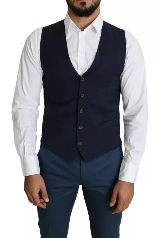 Chaleco de vestir formal azul marino para hombre
