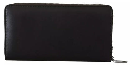 Cartera de mano continental con cremallera en cuero exótico marrón