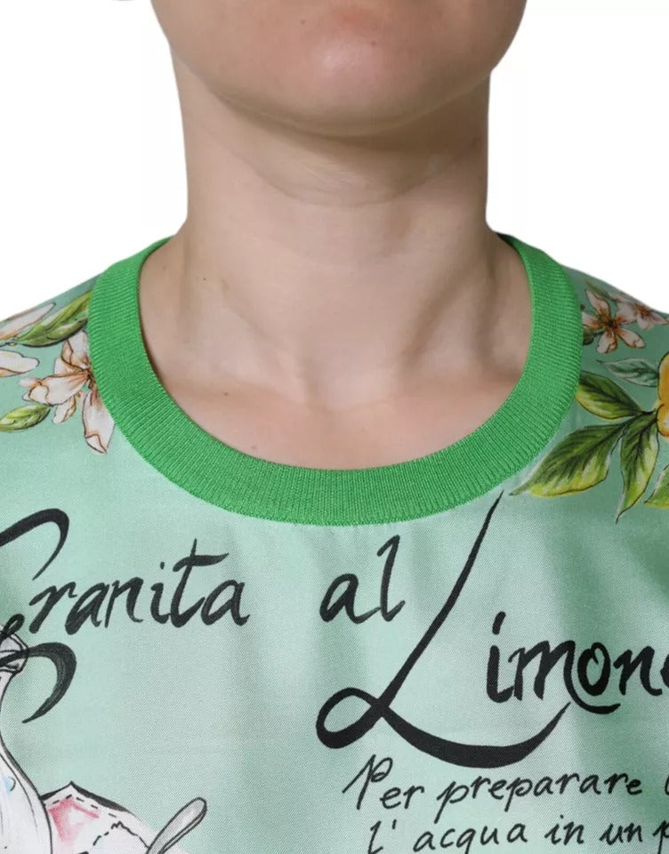 Suéter de manga larga de seda verde Granita Al Limone