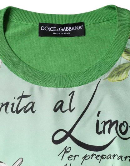 Suéter de manga larga de seda verde Granita Al Limone