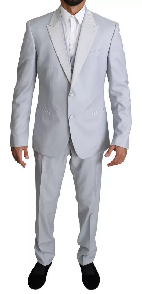 Traje de tres piezas de lana SICILIA azul claro