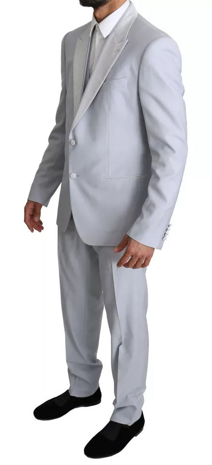 Traje de tres piezas de lana SICILIA azul claro