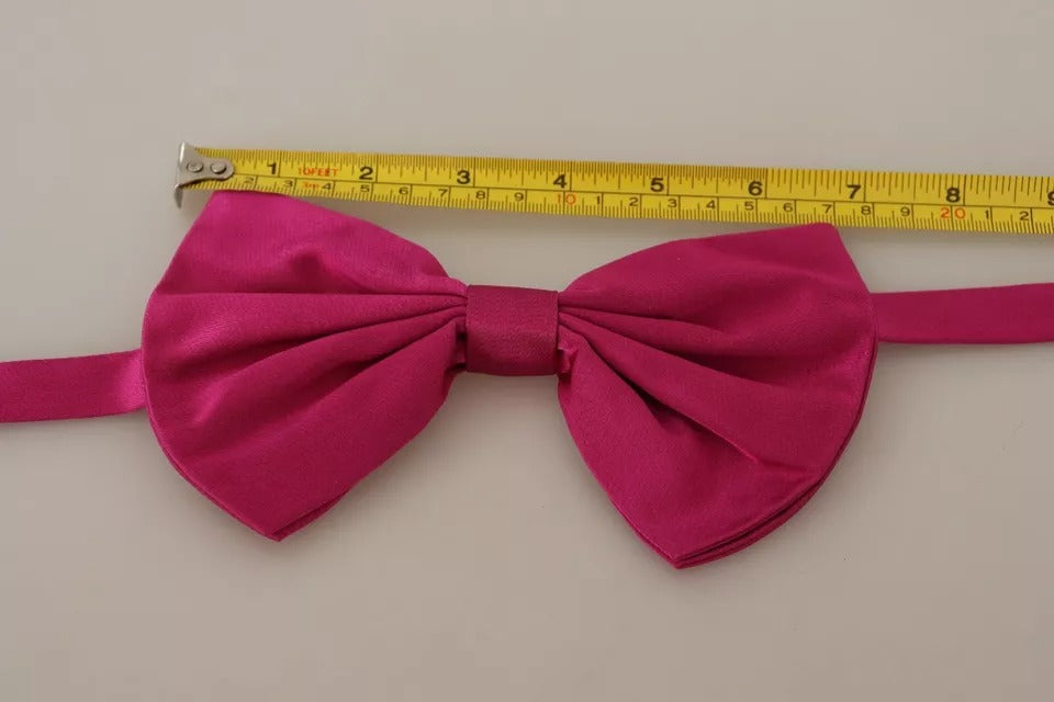 Pajarita ajustable de seda rosa para hombre