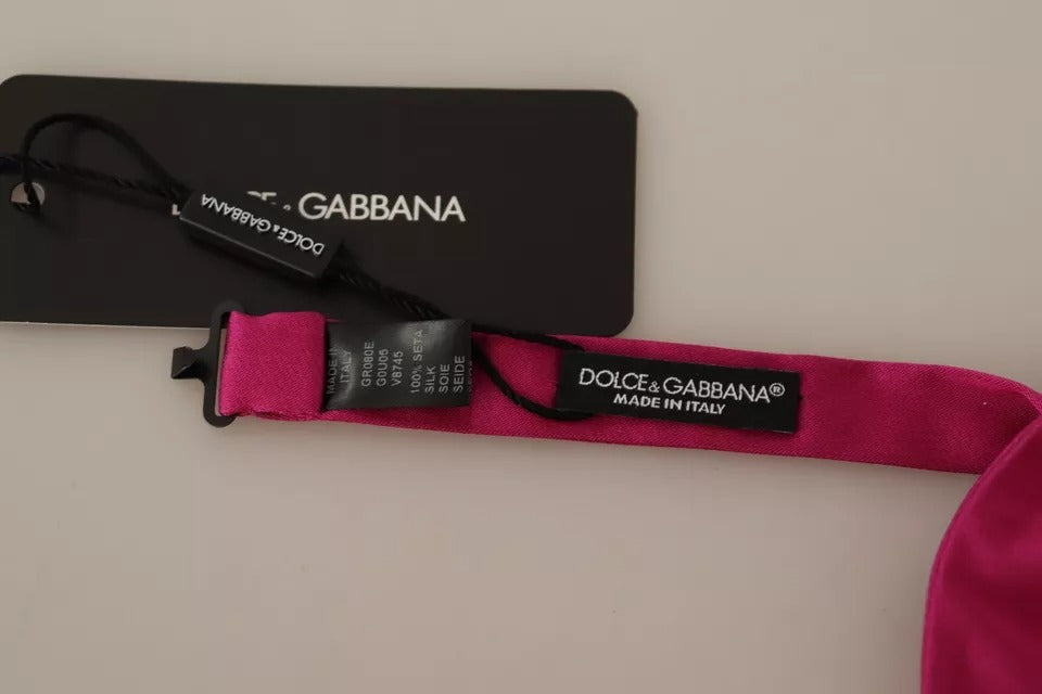 Pajarita ajustable de seda rosa para hombre