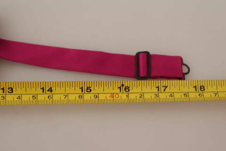 Pajarita ajustable de seda rosa para hombre