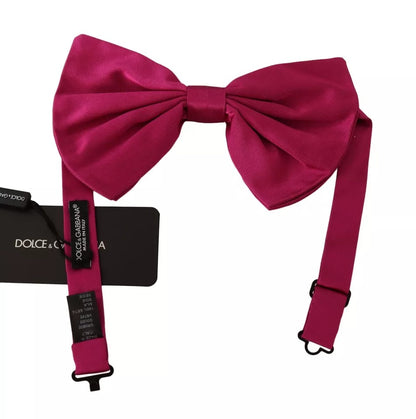 Pajarita ajustable de seda rosa para hombre