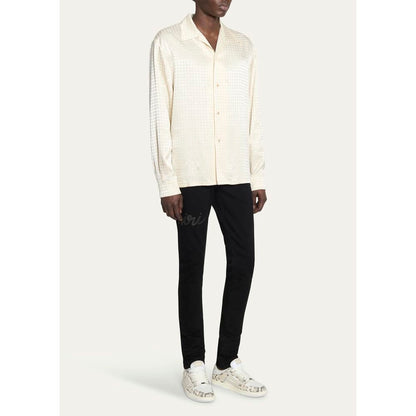 Camisa de viscosa blanca