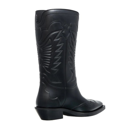 Bota de cuero negra