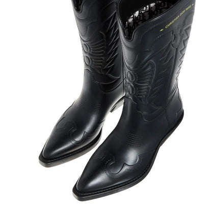 Bota de cuero negra