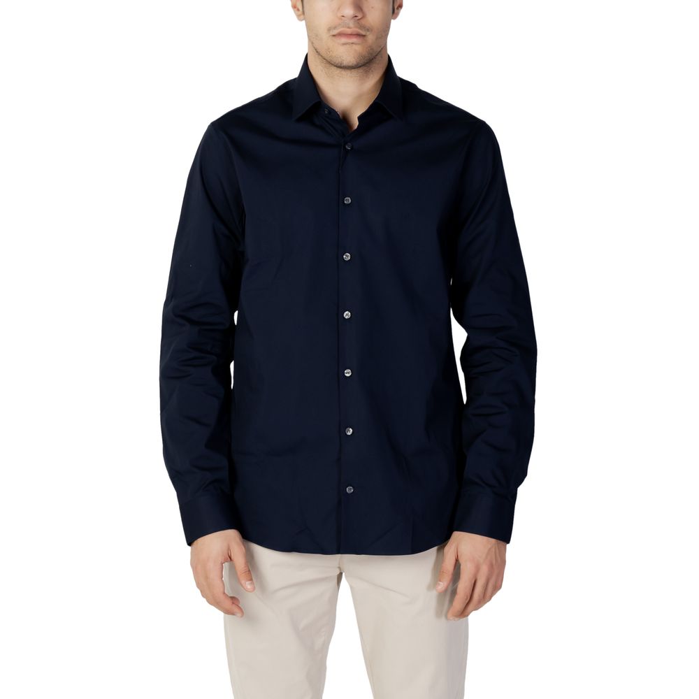 Camisa de algodón azul