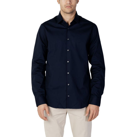 Camisa de algodón azul