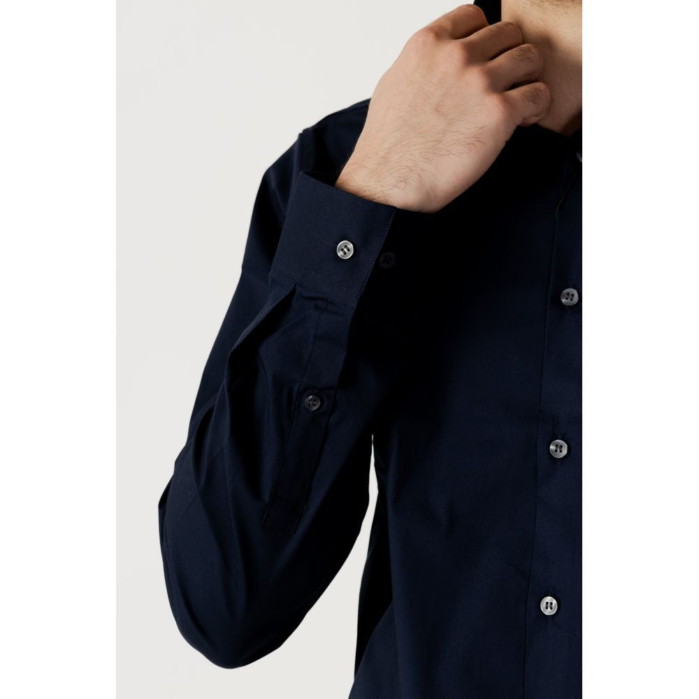 Camisa de algodón azul
