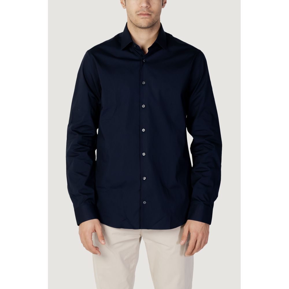 Camisa de algodón azul