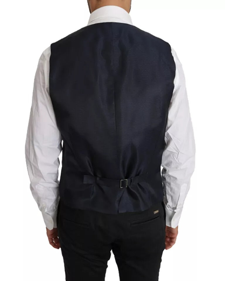 Chaleco blazer MARTINI de lana azul de 2 piezas