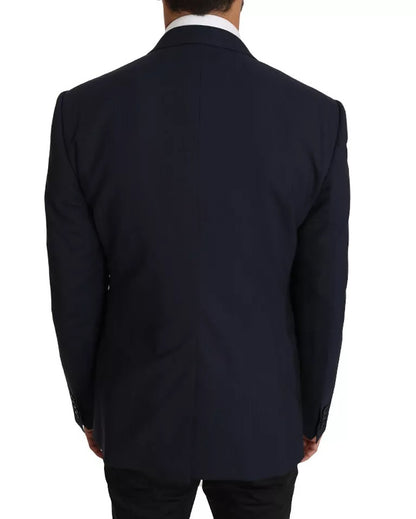 Chaleco blazer MARTINI de lana azul de 2 piezas
