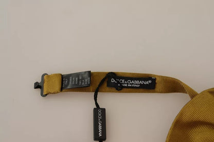 Pajarita de mariposa de seda 100 % color amarillo mostaza para hombre