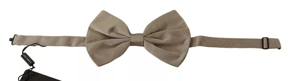 Pajarita ajustable para el cuello, 100 % seda, color gris plateado