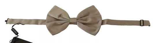 Pajarita ajustable para el cuello, 100 % seda, color gris plateado