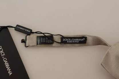 Pajarita ajustable para el cuello, 100 % seda, color gris plateado