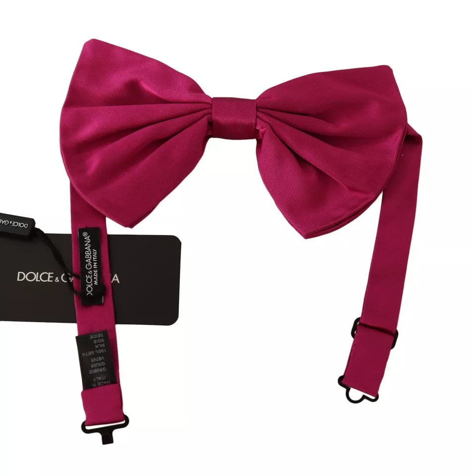 Pajarita ajustable para hombre, 100 % seda, color rosa
