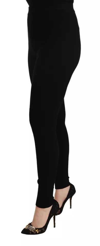 Pantalones negros elásticos de cintura alta