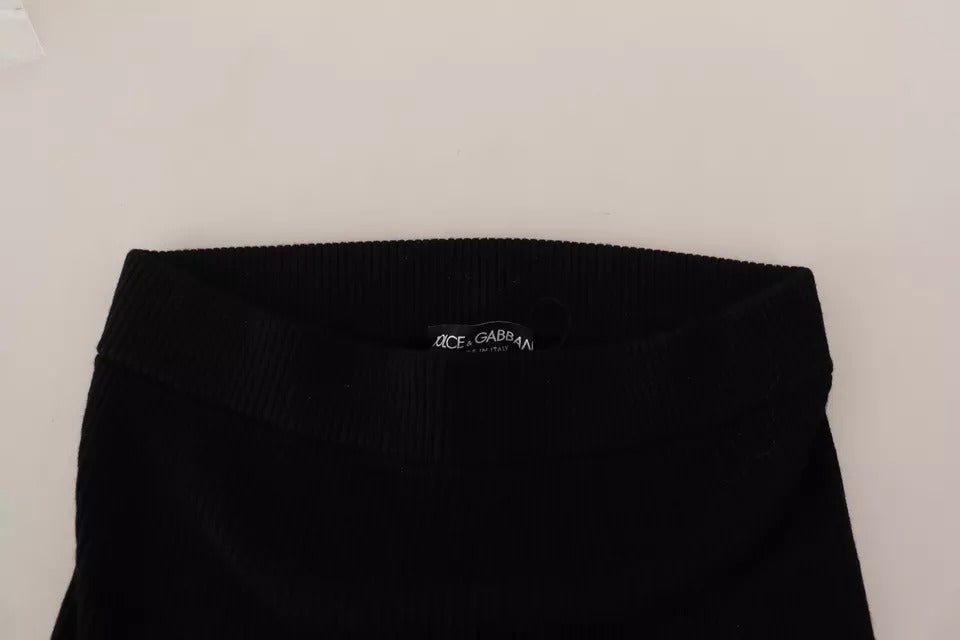 Pantalones negros elásticos de cintura alta